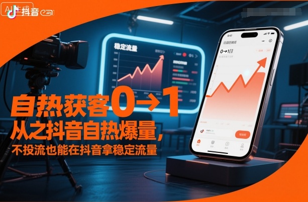 自热获客从0到1之抖音自热爆量，不投流也能在抖音拿稳定流量-路子网