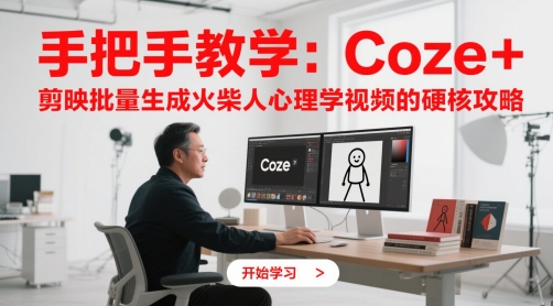 手把手教学：Coze + 剪映批量生成火柴人心理学视频的硬核攻略-路子网