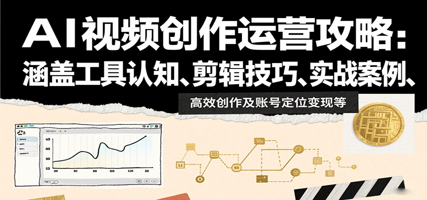 AI视频创作运营攻略：涵盖工具认知、剪辑技巧、实战案例、高效创作及账号定位变现等-路子网