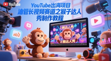 YouTube出海项目，油管长视频赛道之猴子达人秀制作教程-路子网