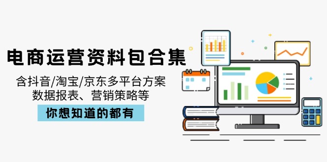 电商运营资料包合集，含抖音/淘宝/京东多平台方案，数据报表、营销策略等-路子网