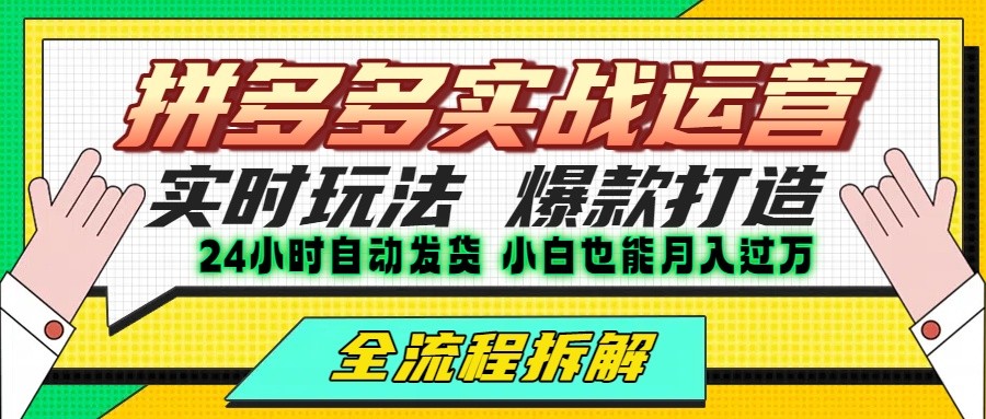 拼多多最新实战运营高投产：长久稳定项目，单店利润一天三位数-路子网