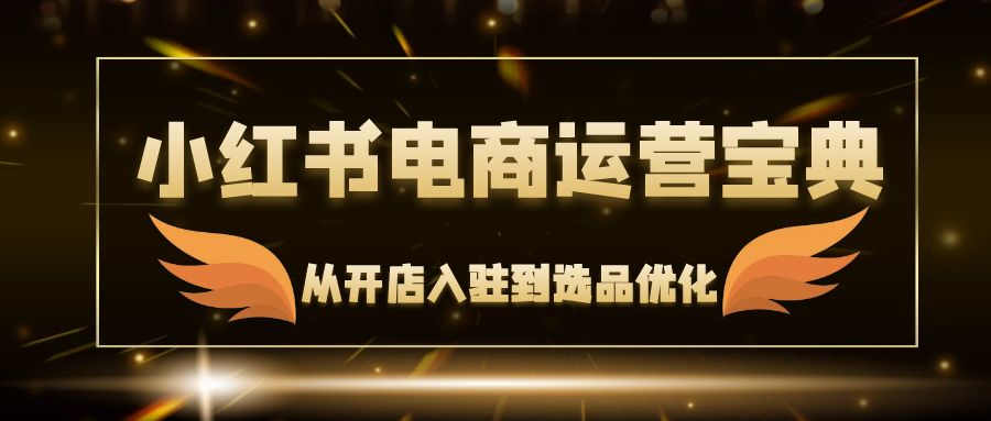 小红书电商运营宝典：从开店入驻到选品优化，一站式解决你的电商难题-路子网