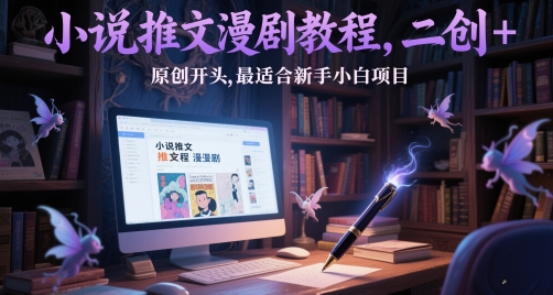 小说推文漫剧教程，二创+原创开头，最适合新手小白项目-路子网