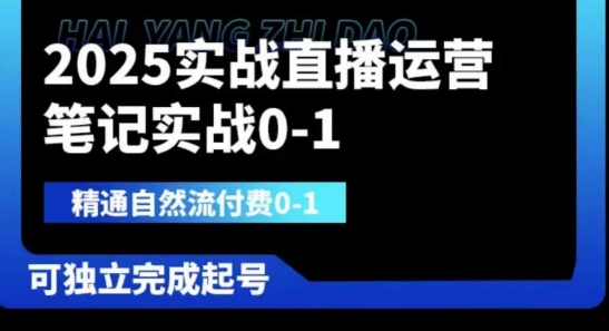 2025实战直播运营0-1，精通自然流付费0-1，可独立完成起号-路子网