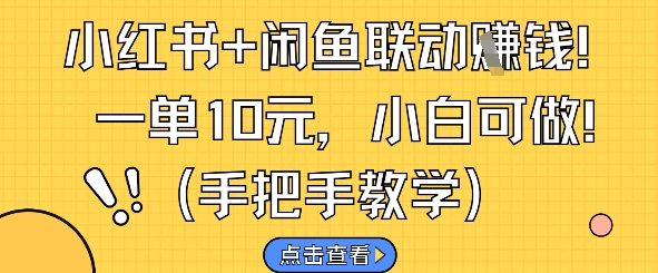 小红书+闲鱼联动挣钱，一单10元，小白可做-路子网