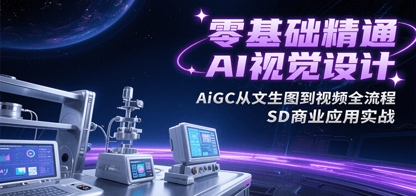 零基础精通AI视觉设计，AiGC从文生图到视频全流程，SD商业应用实战-路子网
