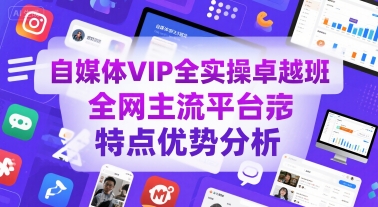 自媒体VIP全实操卓越班，全网主流平台特点优势分析-路子网