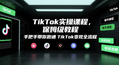 TikTok实操课程，保姆级教程，手把手带你跑通TikTok变现全流程-路子网