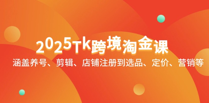 2025Tk跨境淘金课：涵盖养号、剪辑、店铺注册到选品、定价、营销等-路子网