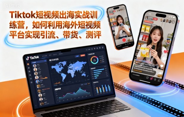 Tiktok短视频出海实战训练营，如何利用海外短视频平台实现引流、带货、测评-路子网