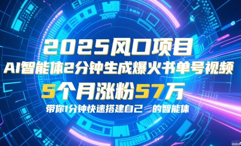 AI智能体2分钟一键生成爆火书单号原创视频，5个月涨粉57w，带你零代码1分钟搭建智能体-路子网