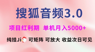 搜狐音频挂ji3.0.可矩阵可放大，独家技术，稳定月入5000+【揭秘】-路子网