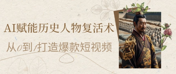 AI赋能历史人物复活术：从0到1打造爆款短视频，7天涨粉10W，小白也能月入过1W-路子网