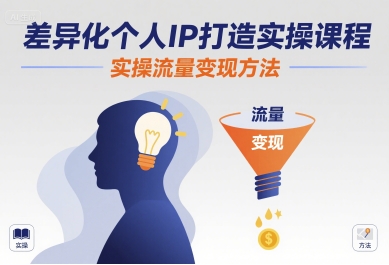 差异化个人IP打造实操课程，实操流量变现方法-路子网