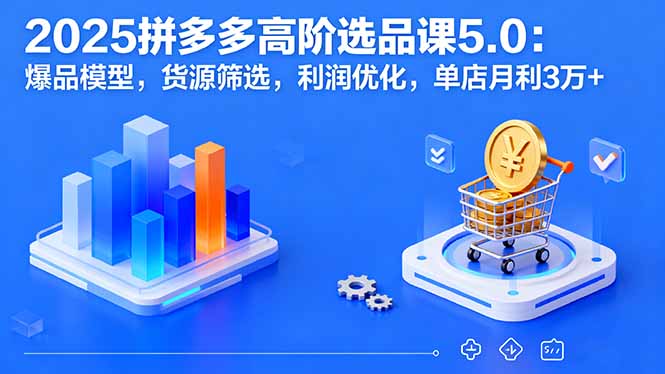 2025拼多多高阶选品课5.0：爆品模型，货源筛选，利润优化，单店月利3万+-路子网