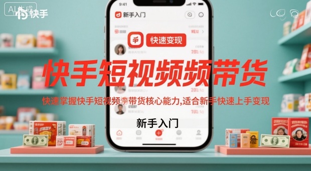 快手短视频带货，快速掌握快手短视频带货核心能力，适合新手快速上手变现-路子网