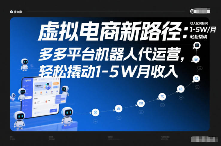 虚拟电商新路径:多多平台机器人代运营,轻松撬动1-5W月收入【揭秘】-路子网