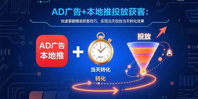 AD广告+本地推投放获客：快速掌握精准获客技巧，实现当天投放当天转化效果-路子网