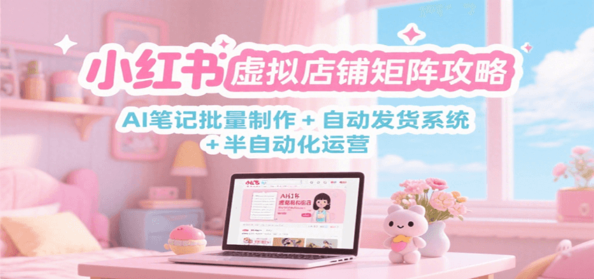 小红书虚拟店铺矩阵攻略：AI笔记批量制作 + 自动发货系统 + 半自动化运营-路子网