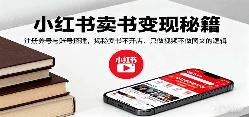 小红书卖书变现秘籍，注册养号与账号搭建，揭秘卖书不开店、只做视频不做图文的逻辑-路子网