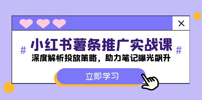 小红书-薯条推广实战课：深度解析投放策略，助力笔记曝光飙升-路子网