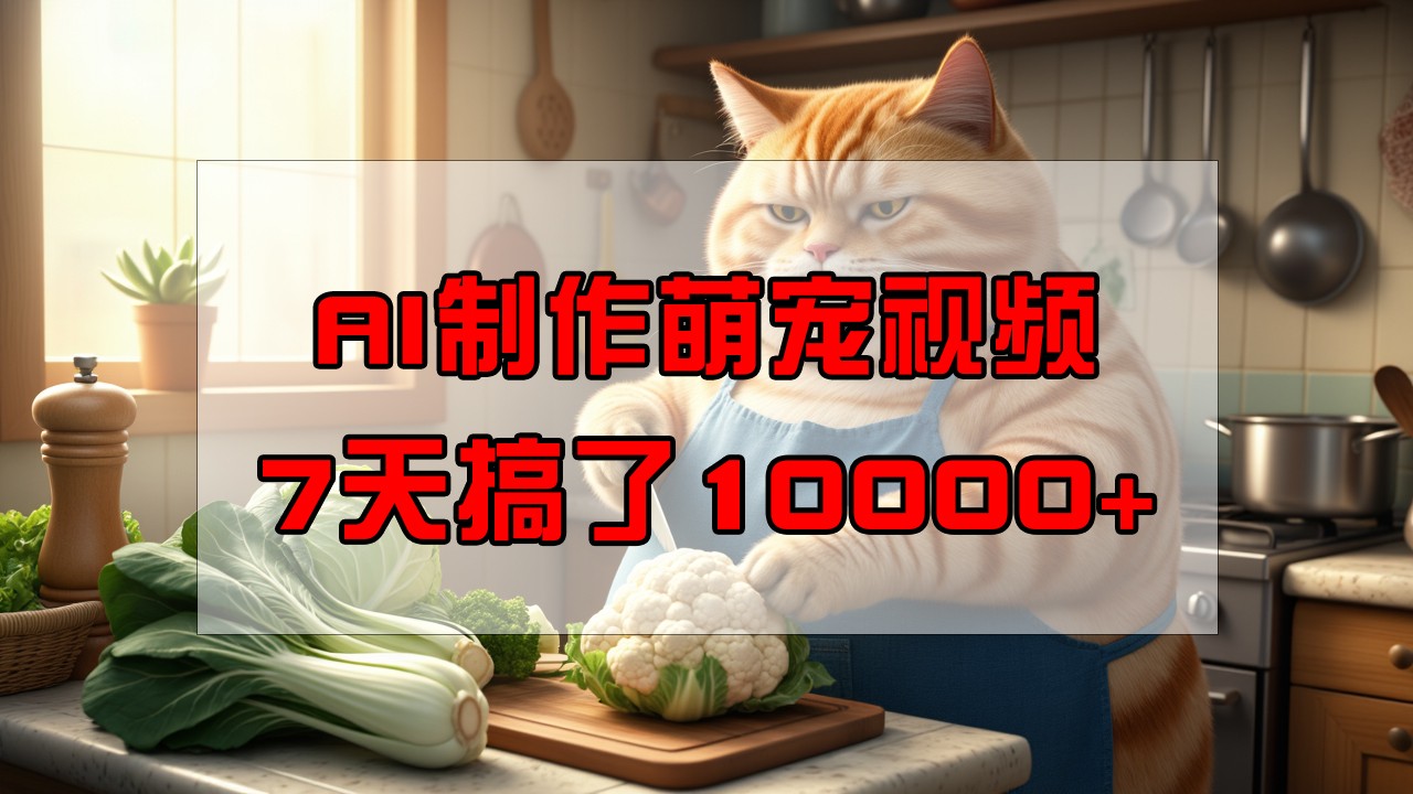 靠AI制作萌宠视频，7天搞了1万+，操作简单门槛低，有手机就行-路子网