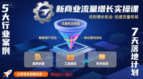 新商业流量增长实操课，找到增长机会，加速流量布局-路子网