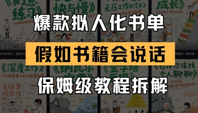 最新爆款拟人化书单玩法，假如书籍会说话，保姆级教程-路子网