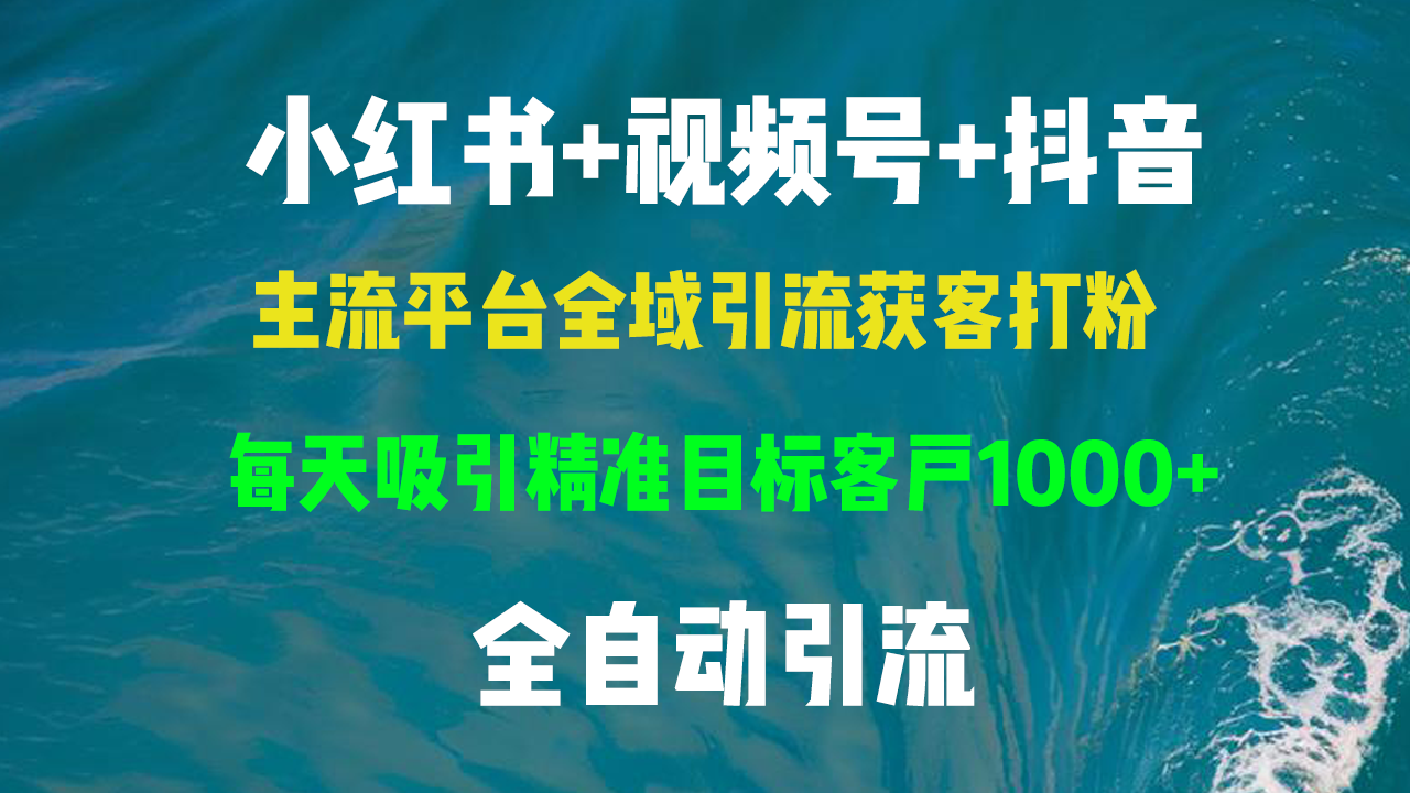 小红书，视频号，抖音主流平台全域引流获客打粉，每天吸引精准目标客户…-路子网
