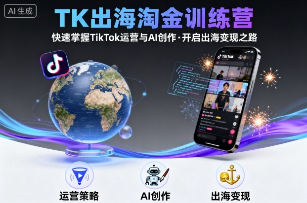 TK出海淘金训练营，助你快速掌握TikTok运营与AI创作，开启出海变现之路-路子网