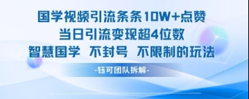 国学视频引流条条10W+点赞当日引流变现超4位数-路子网