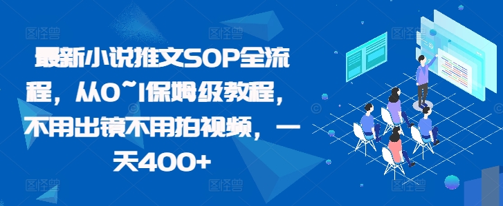 最新小说推文SOP全流程，从0~1保姆级教程，不用出镜不用拍视频，一天400+-路子网