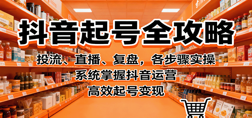 抖音起号全攻略，投流、直播、复盘，各步骤实操，系统掌握抖音运营，高效起号变现-路子网