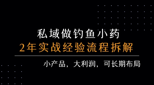 私域做钓鱼小药 每单利润3张+ 详细流程拆解-路子网