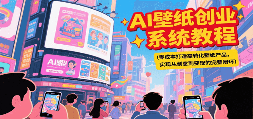 AI壁纸创业系统教程，零成本打造高转化壁纸产品，实现从创意到变现的完整闭环-路子网