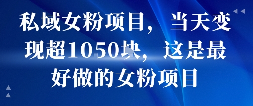 私域女粉项目，当天变现超1k，这是最好做的女粉项目，可放大操作-路子网