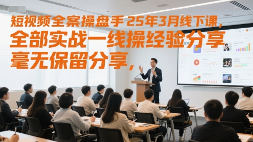 短视频全案操盘手25年3月线下课，全部实战一线操盘手经验分享，毫无保留分享，全是干货-路子网