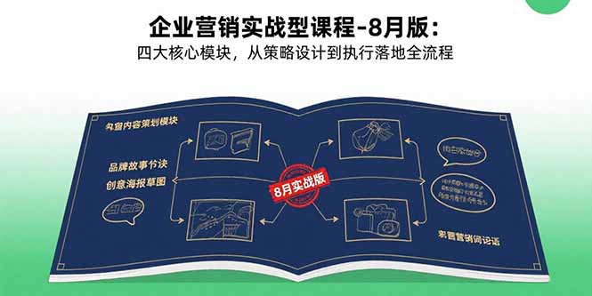 企业营销实战型课程-8月版：四大核心模块，从策略设计到执行落地全流程-路子网