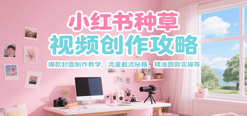 小红书种草视频创作攻略，爆款封面制作教学 ，流量截流秘籍 ，精准跟款实操等-路子网