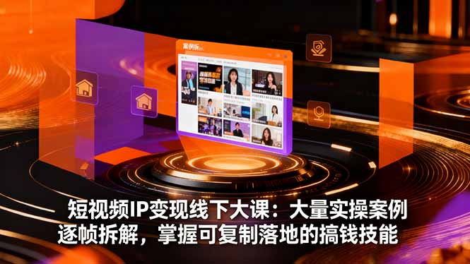 短视频IP变现线下大课:大量实操案例逐帧拆解,掌握可复制落地的搞钱技能-路子网