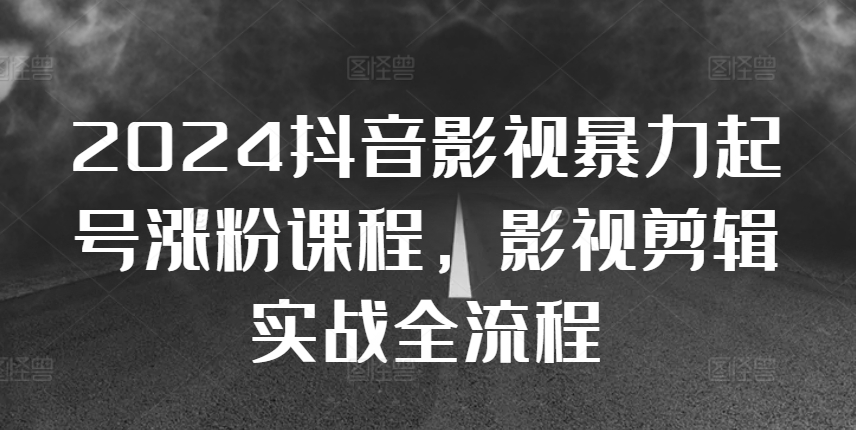 2024抖音影视暴力起号涨粉课程，影视剪辑搬运实战全流程-路子网