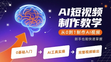 AI短视频制作教学，从0到1制作AI视频-路子网