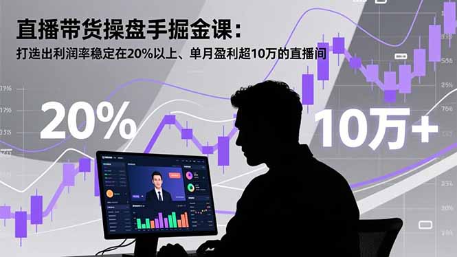 直播带货操盘手掘金课：打造出利润率稳定在20%以上、单月盈利超10万的直播间-路子网