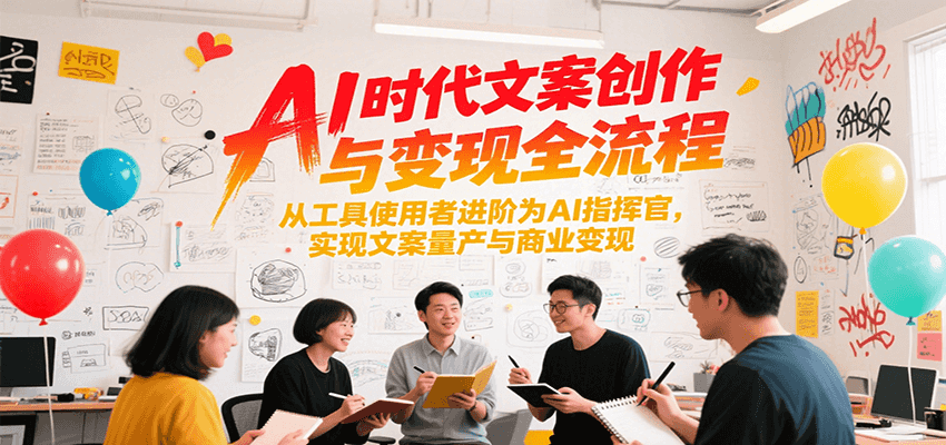 AI时代文案创作与变现全流程，从工具使用者进阶为AI指挥官，实现文案量产与商业变现-路子网
