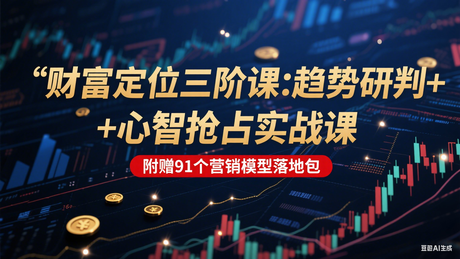 财富定位三阶：趋势研判 + 心智抢占实战课，附赠91个营销模型落地包-路子网