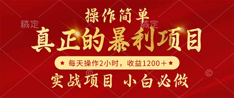 真正的暴利项目，操作简单，每天收益1200＋，自己做老板-路子网