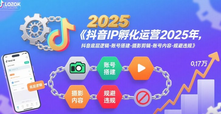 抖音IP孵化运营2025年，抖音底层逻辑-账号搭建-摄影剪辑-账号内容-规避违规-路子网