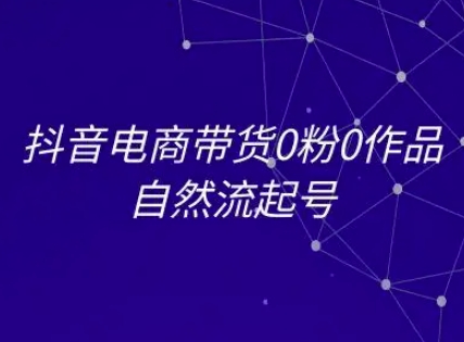 抖音电商带货0粉0作品自然流起号，抖音电商教程-路子网