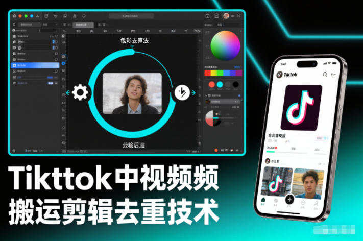 Tiktok中视频纯搬运剪辑去重技术，外来技术，自行测试-路子网